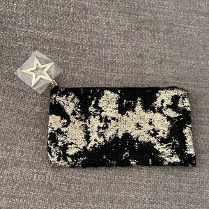 Glamorous Black and Gold Sequin Cosmetic Bag